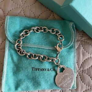 Tiffany & Co.
Extra Large Heart Tag Charm Link Bracelet. Vintage rare find.